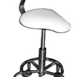 Bicycle Seat Chair With Back – White