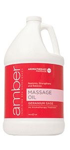 Amber Massage Oil Geranium Sage - Gallon