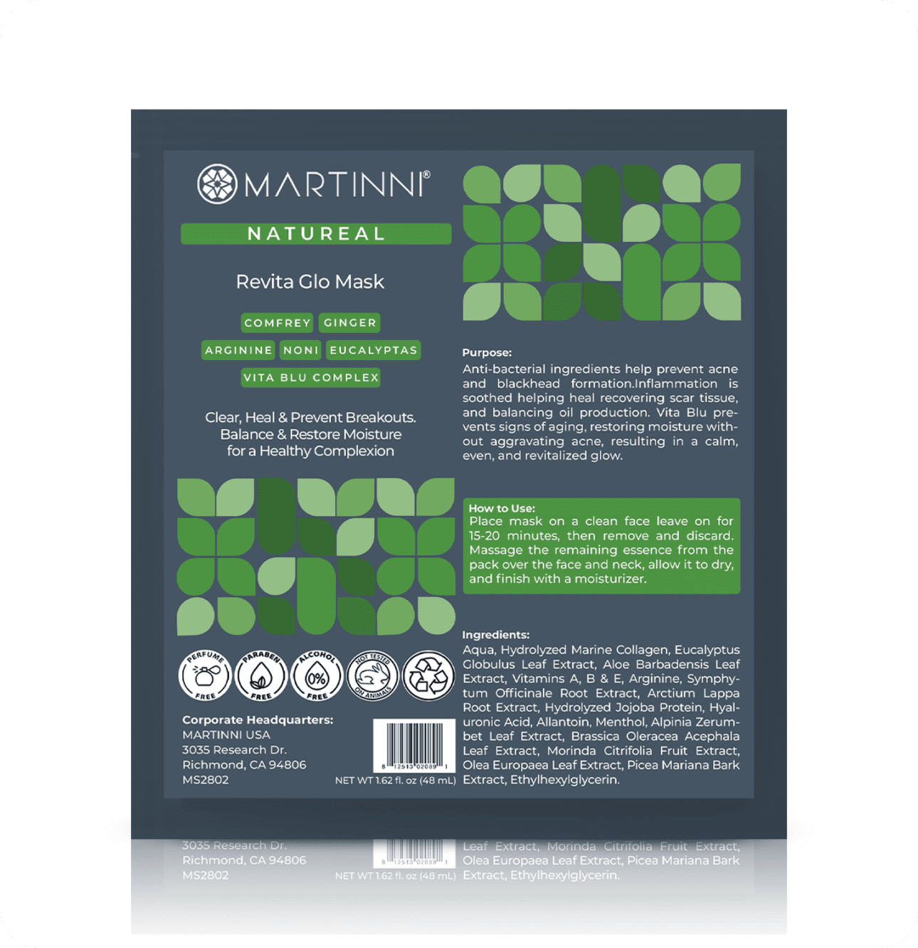 Martinni Revita Glo Mask (6 piece pk-Individual Foiled Mask) - Image 3