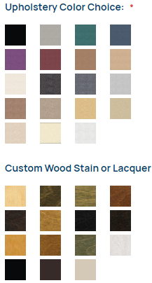 living earth crafts upholstery color and custom stain color for napa
