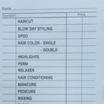 Cameo Salon Check Service Pad Form #4