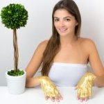 24K Gold Collagen Hand Mask (1 pair)-(6 piece pk-Individual Foiled Mask)