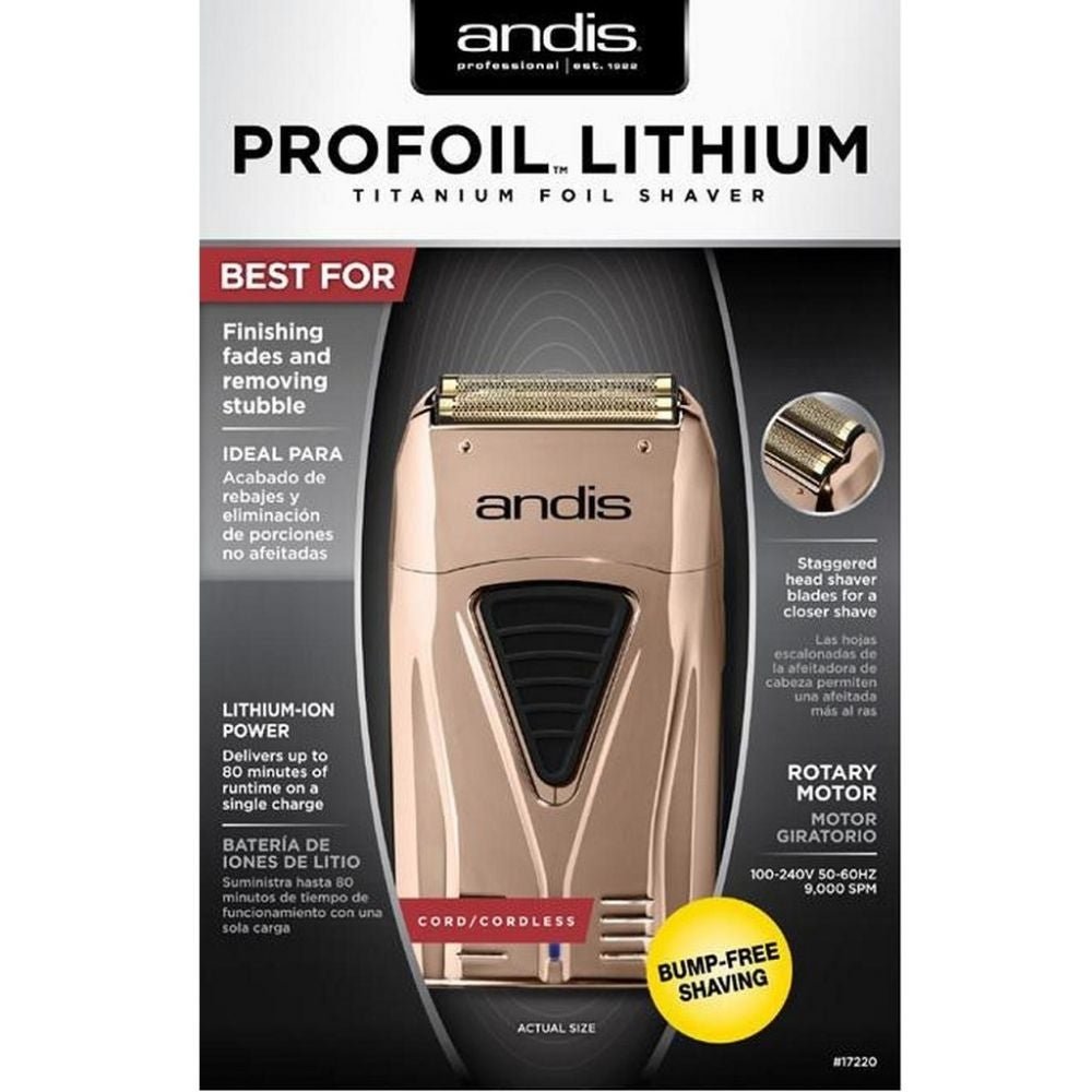 Andis Profoil Lithium Titanium Copper Foil Shaver - CBS Beauty Supply