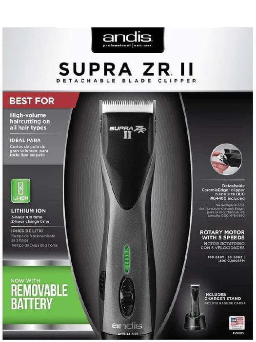 Andis Supra ZR II Cordless Detachable Dual Voltage Blade Clipper #79160 - Image 4