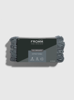 FROMM Colorsafe 100% Cotton Towels 16" x 29" 2 ColorSafe 100 Cotton Towels 12 Pack grey