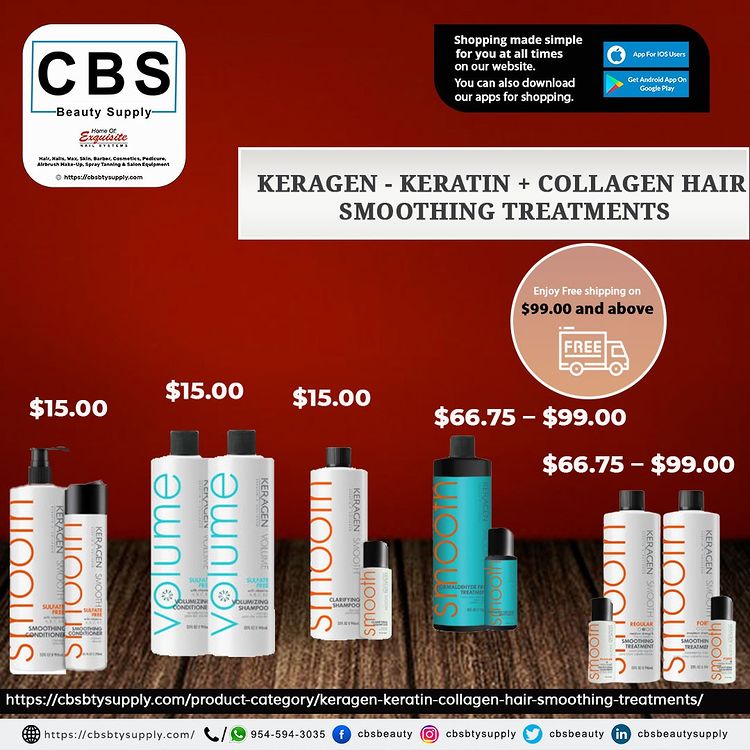 Keragen Keratin Collagen Hair Smoothing Treatments-single