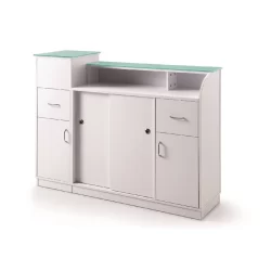 GLASGLOW RECEPTION TABLE WITH DISPLAY - White