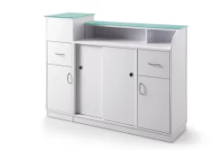 GLASGLOW RECEPTION TABLE WITH DISPLAY - White