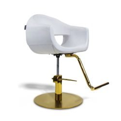 MILLA STYLING CHAIR (White) WITH A59 GOLD PUMP