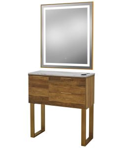 PIBBS 6002 CAPRI STYLING STATION W LEGS & LED MIRROR - 6002LEGS LED