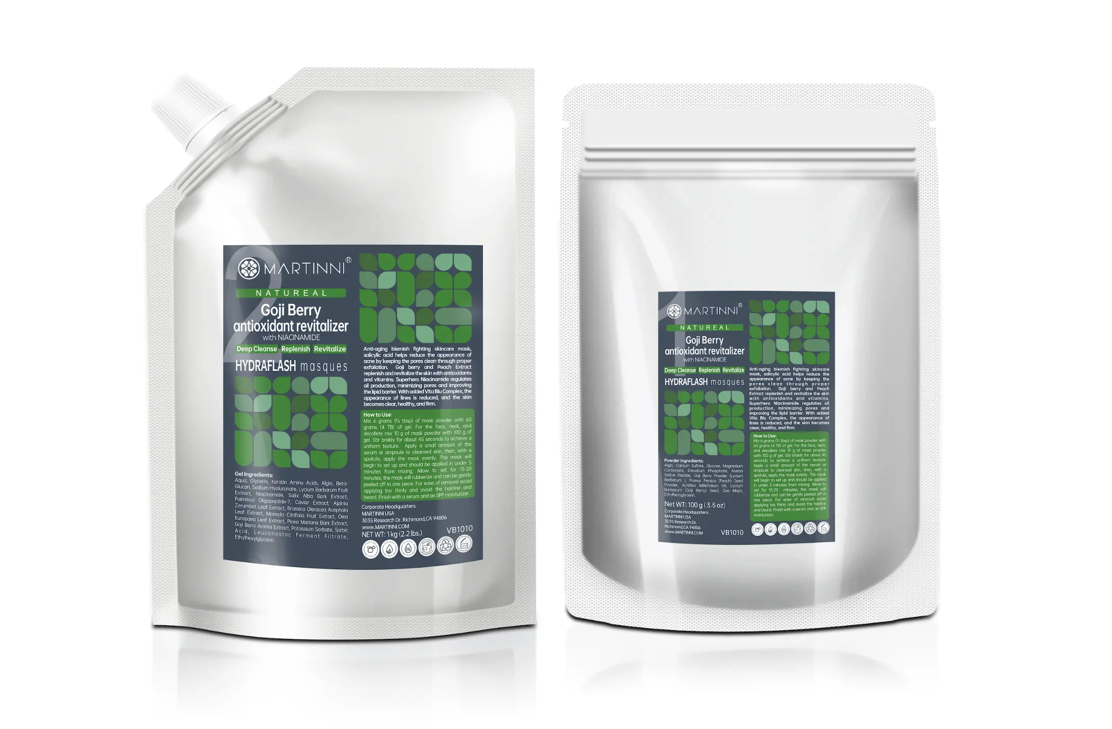 Martinni Goji Berry Antioxidant Revitalizer with Niacinamide (Hydraflash Masque Kit)