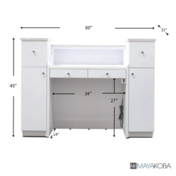 NAPA RECEPTION TABLE W/ LED (WHITE/GOLD) 5 NAPA RECEPTION TABLE W LED