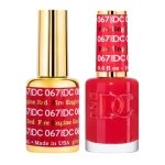 DND DC Gel Polish & Matching Lacquer – Fire Engine Red #067