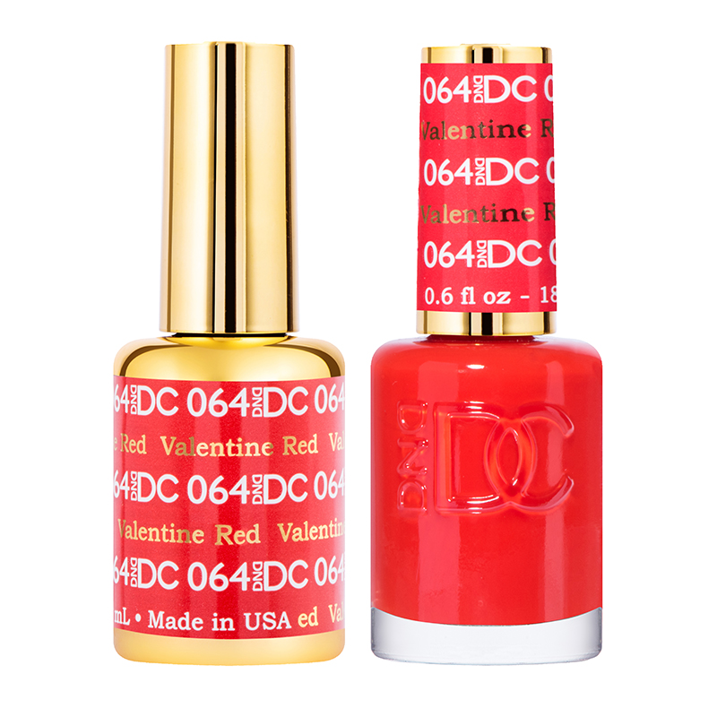 DND DC Gel Polish & Matching Lacquer – Valentine Red #064