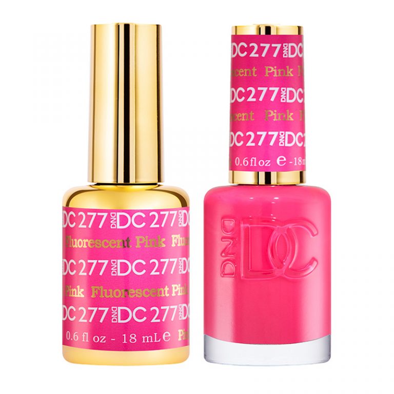 DND DC Gel Polish & Matching Lacquer – Fluorescent Pink #277