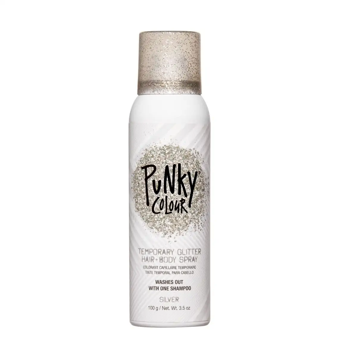 Punky Colour Temporary Hair Color Spray – Silver Glitter 3.5oz