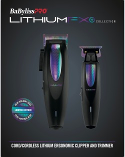 BabylissPRO LithiumFX+ Collection Cord Cordless Lithium Ergonomic Clipper And Trimmer FX73HOLPKRB