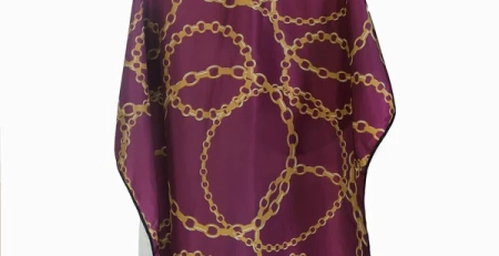 Styletek Professional Barber Cape - Chain It Up - Burgundy and Gold - STBC25
