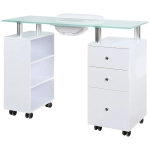 J&A GLASS TOP MANICURE TABLE W DRAFT FAN