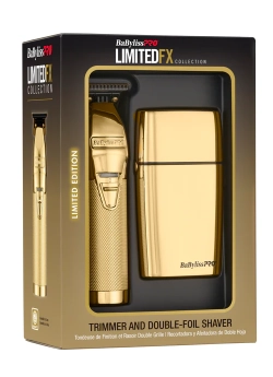 BaByliss PRO LimitedFX Gold Trimmer & Double Foil Shaver Prepack FXDUOFS2TG