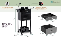 GLIDER PRO Metal Trolley with 2 Magnetic Bowls 4