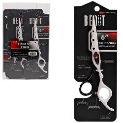 BEAUT OFFSET HANDLE HAIRDRESSING SHEARS 6 W TENSION KNOB BLACK WHITE 6SC-OF TK5 BW 6.5