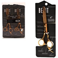 BEAUT OFFSET HANDLE THINNING SHEARS W TENSION SCREW GOLD 6SC-OF TK4 GD TH