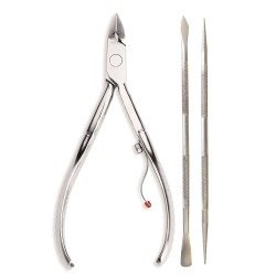 Mundial Cuticle Nipper Set W Double Spatula & Stick 778EP