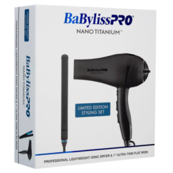 BaBylissPRO Nano Titanium Lightweight Ionic Hair Dryer 1 Ultra Thin Flat Iron Value Set Matte Black BNTPPMB415 3