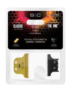 StyleCraft Fixed Gold Titanium Classic X Pro Trimmer Blade w Black Diamond DLC The One Cutter Set SC529GB 3