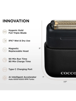 Cocco IMPACTO Shaver Hygienic Gold Foil Triple Blade Wet Dry Use IMPS BLACK 3