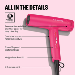BaBylissPRO Limited Edition Nano Titanium Nano Light Ionic Dryer - Hot Pink BNTC9200HP 2 BaBylissPRO Limited Edition Nano Titanium Nano Light Ionic Dryer - Hot Pink BNTC9200HP