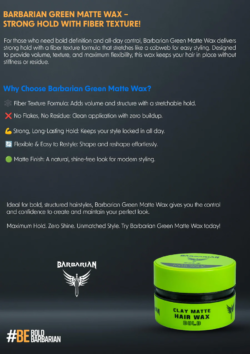 Barbarian Clay Matte Hair Wax Bold Green 150ml
