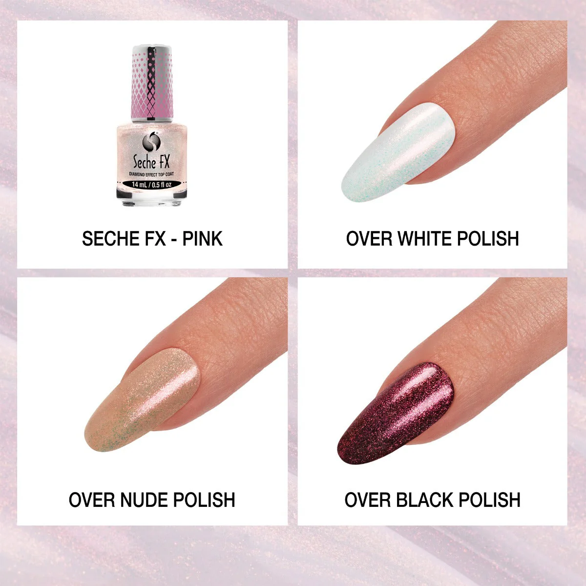 Seche FX Diamond Effect Top Coat Pink .5oz - Image 3