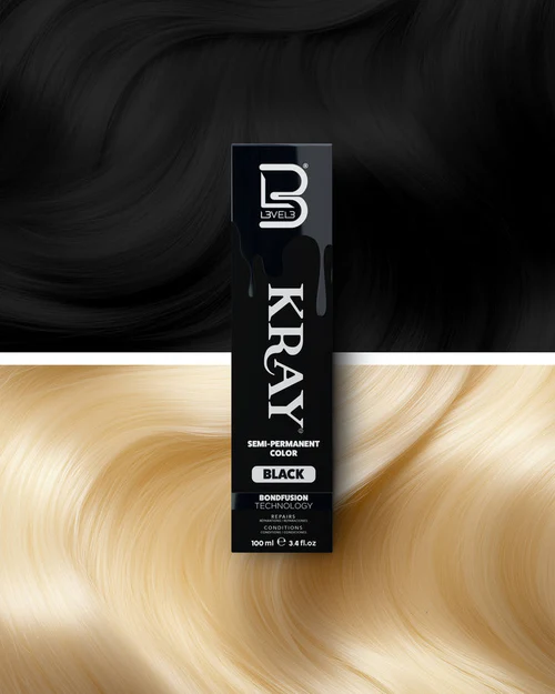 L3VEL3 Black Semi Permanent Hair Color (100ml/3.4oz)