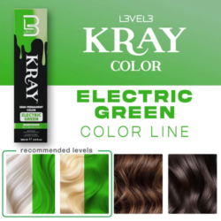 L3VEL3 Electric Green Semi Permanent Hair Color (100ml/3.4oz) 1 L3VEL3 Electric Green Semi Permanent Hair Color 1
