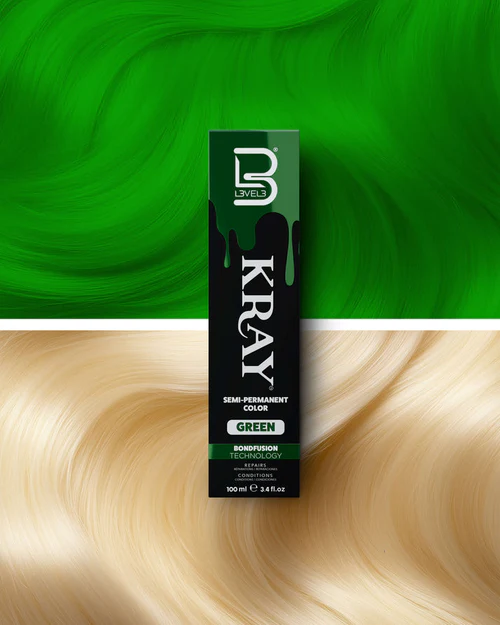 L3VEL3 Green Semi Permanent Hair Color (100ml/3.4oz)