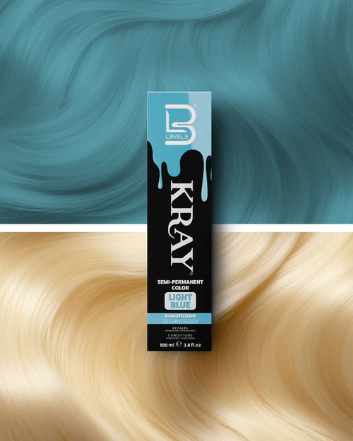 L3VEL3 Light Blue Semi Permanent Hair Color (100ml/3.4oz)
