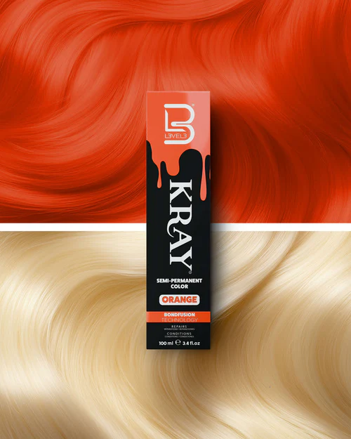 L3VEL3 Orange Semi Permanent Hair Color (100ml/3.4oz)