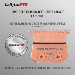 BaBylissPRO RoseFX Titanium Trimmer Blade - Deep Tooth FX707RG2 3 BaBylissPRO RoseFX Titanium Trimmer Blade Deep Tooth FX707RG2 2
