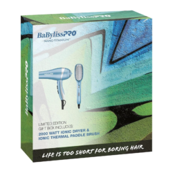 BaBylissPRO Nano Titanium Dryer & Ionic Thermal Paddle Brush Gift Box #BNTPP46
