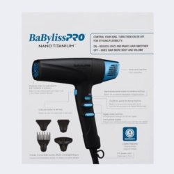 BaBylissPRO Nano Titanium Limited Edition Black & Blue Professional High-Speed Dual Ionic Dryer BNTMB9100 1 BaBylissPRO Nano Titanium Limited Edition Black & Blue Professional High-Speed Dual Ionic Dryer BNTMB9100