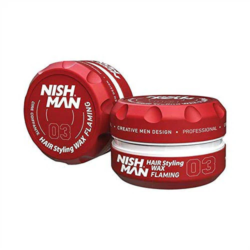 Nishman 03 Flaming Cherry Red Strong Hold Light Shine Styling Wax - Mango Fruit 100ml