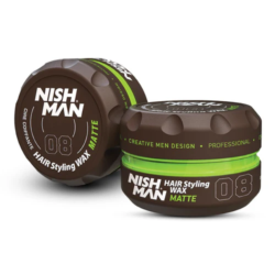 Nishman 08 Matte High Hold Low Shine Styling Wax - Dark Vanilla 100ml