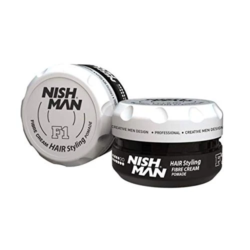 Nishman F1 Medium Hold High Shine Hair Styling Fiber Cream Pomade 100ml