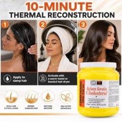 MODA Cholesterol Deep Conditioning Hair Cream with Keratin Panthenol Collagen Amino Acids Jojoba Oil and Vitamin E 4lb 4
