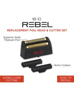 StyleCraft Gold Titanium Foil Head Cutter Replacement Set for Rebel Shaver SC555G 2