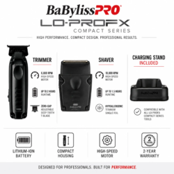 BaBylissPRO® LO-PROFX Compact Series High-Performance Trimmer & Shaver Prepack #FX72FSPKMB 4 BaBylissPRO LO-PROFX Compact Series High-Performance Trimmer & Shaver Prepack #FX72FSPKMB