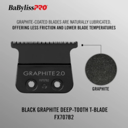 BaBylissPRO Black Graphite 2.0 Trimmer Blade Deep Tooth FX707B2 4