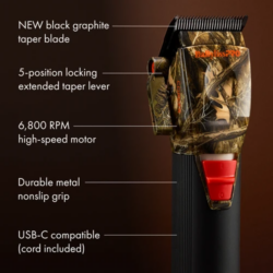 BaBylissPRO CoreFX Cordless Clipper - Camo FX86CAM 6 BaBylissPRO CoreFX Cordless Clipper Camo FX86CAM 6